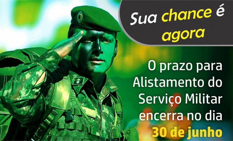 Alistamento militar pode ser feito online até 30 de junho